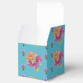 Red Pink Rose Shabby Chic Blauwgroen Aqua Floral F Bedankdoosjes (Geopend)