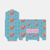 Red Pink Rose Shabby Chic Blauwgroen Aqua Floral F Bedankdoosjes (Uitgevouwen)