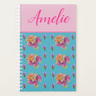 Red Pink Rose Shabby Chic Blauwgroen Aqua Floral F Planner