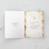 Red Pink Roses Frame Orthodox Christian Birthday   Kaart (Binnen)