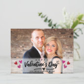 Red Pink Scribbled Heart Saint Valentin Carte phot (Debout devant)