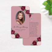 Red Pink Silver Floral Funeral Prayer Kaart (Bureau)