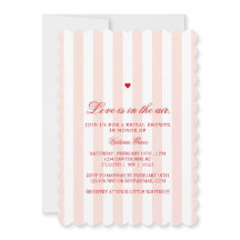 Red & Pink Stripe Love is in the Air Bridal Shower