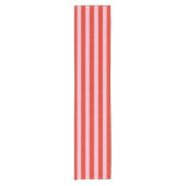 Red Pink Stripes Retro Korte Tafelloper (Voorkant)