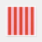 Red Pink Stripes Retro Servet (Voorkant)