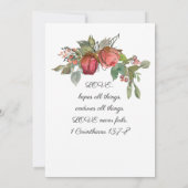 Red Pink Two Rozen Greenery Christelijk Wedding Kaart (Achterkant)