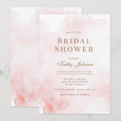 Red Pink Waterverf Wash Vrijgezellenfeest Kaart (Voorkant / Achterkant)