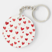 Red Pink White Hearts Sleutelhanger (Achterkant)