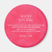 Red Pink Witch's Love Spell Magneet (Voorkant)