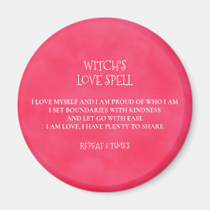 Red Pink Witch's Love Spell Magneet