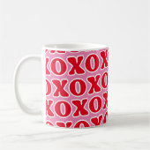 Red Pink XOXO Patroon Koffiemok (Links)