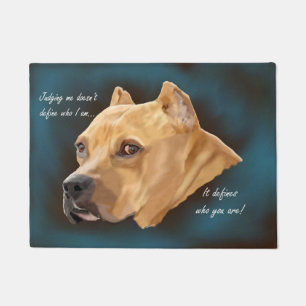 Red Pitbull Dog Deurmat