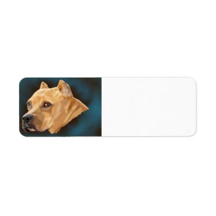 Red Pitbull Dog Etiket