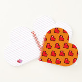Red Pixel Heart Pattern Notitieboek (Binnen)