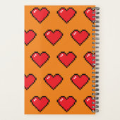 Red Pixel Heart Pattern Planner (Achterkant)