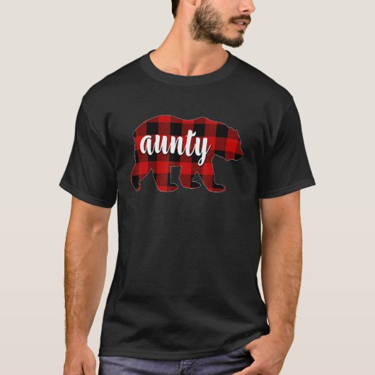 Red Plaid Aunty Bear Matching Family Buffalo Chris T-shirt (Voorkant)