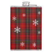 Red Plaid Blitzened Holiday Humor Drinking Flask Heupfles (Achterkant)