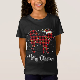 Red Plaid Buffel Siberische Husky Vrolijk Kerstfee T-shirt