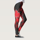 "Red Plaid Canada" Leggings voor vrouwen (Rechts)