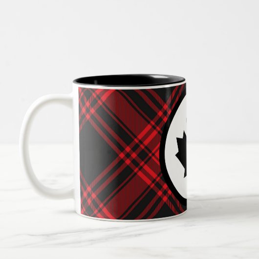 Red Plaid Canada Two-Tone Mok (Links)