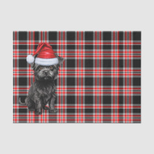 Red Plaid Christmas Affenpinscher Hond Vakantie Tissuepapier