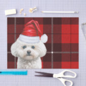 Red Plaid Christmas Coton de Tulear Dog Tissuepapier (Craft)
