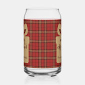 Red Plaid Christmas Festive Pattern - Blikvorm Glas (Rechts)