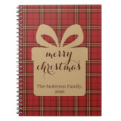 Red Plaid Christmas Festive Pattern - Notitieboek (Voorkant)