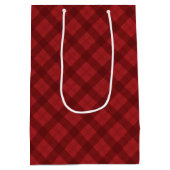 Red Plaid Christmas Gift Medium Cadeauzakje (Achterkant)