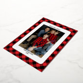 Red Plaid Christmas Invitation | Photo Foil (Rotation)