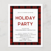 Red Plaid | Corporate Holiday Party uitnodiging (Voorkant)