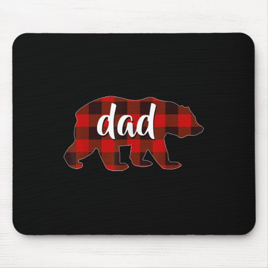 Red Plaid Dad Buffalo Matching Family Papa Pyjamas Muismat (Voorkant)