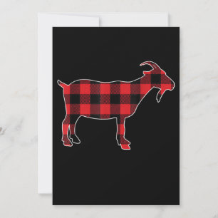 Red Plaid Goat Santa Christmas Save The Date