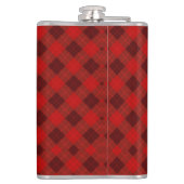Red plaid hip flask with a metal cap heupfles (Achterkant)
