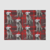 Red Plaid Irish Wolfhound Dog Holiday Tissuepapier (Voorkant)