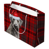 Red Plaid Irish Wolfhound Dog Lover Holiday Groot Cadeauzakje (Achterkant Gekanteld)