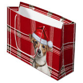 Red Plaid Jack Russell Terrier Hondenliefhebber Ho Groot Cadeauzakje (Voorkant Gekanteld)
