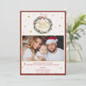 Red Plaid Joyeux Noël Famille Carte photo (Debout devant)