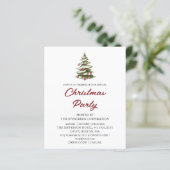 Red Plaid Kerstvakantie Budget Uitnodiging (Staand voorkant)