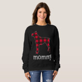 Red Plaid Mama Boxer Hond Kerstmis Bijpassende Fam Trui (Voorkant volledig)