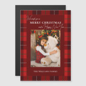 Red Plaid Merry Christmas 1 Foto (Voorkant / Achterkant)