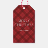 Red Plaid Merry Christmas  Cadeaulabel (Voorkant)