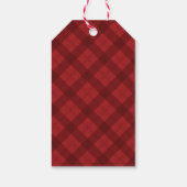Red Plaid Merry Christmas  Cadeaulabel (Achterkant)
