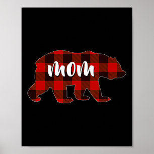 Red Plaid Mom Buffalo Matching Family Mama Pyjama' Poster