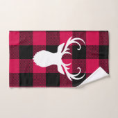 Red Plaid Motif et Deer Christmas (Serviette à main)