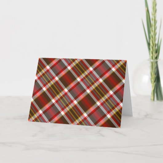 Red Plaid Multi BLANK Wenskaart Feestdagen Kaart (Voorkant)