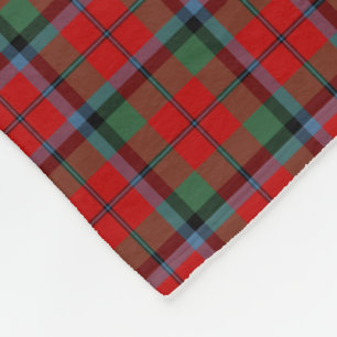 Red Plaid Naughton MacNaughton Tartan Fleece Deken