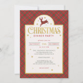 Red Plaid Noël Dîner férié Invitation de vacances (Devant)