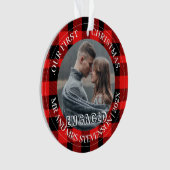 Red Plaid Notre premier Noël, M. et Mme 2 Photo (devant)