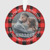 Red Plaid Notre premier Noël, M. et Mme 2 Photo (devant)